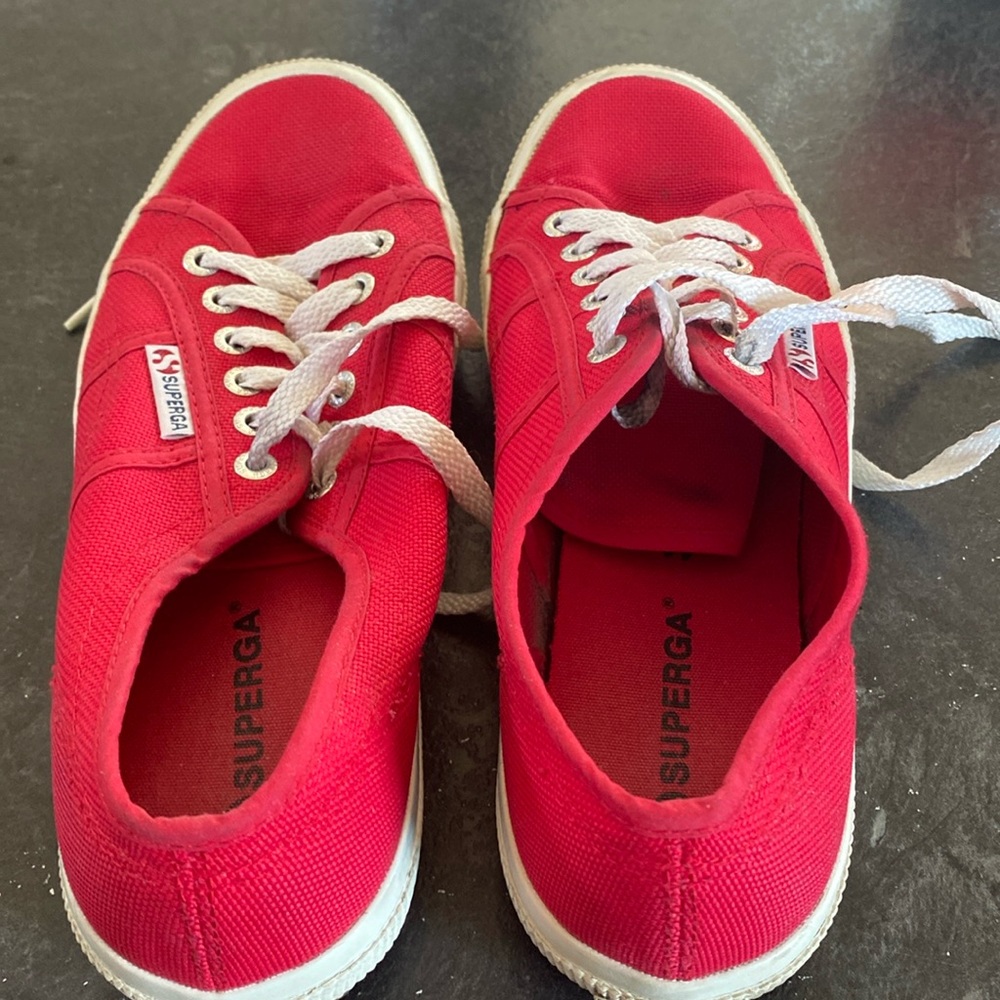 Supergal. Red women’s shoes.
